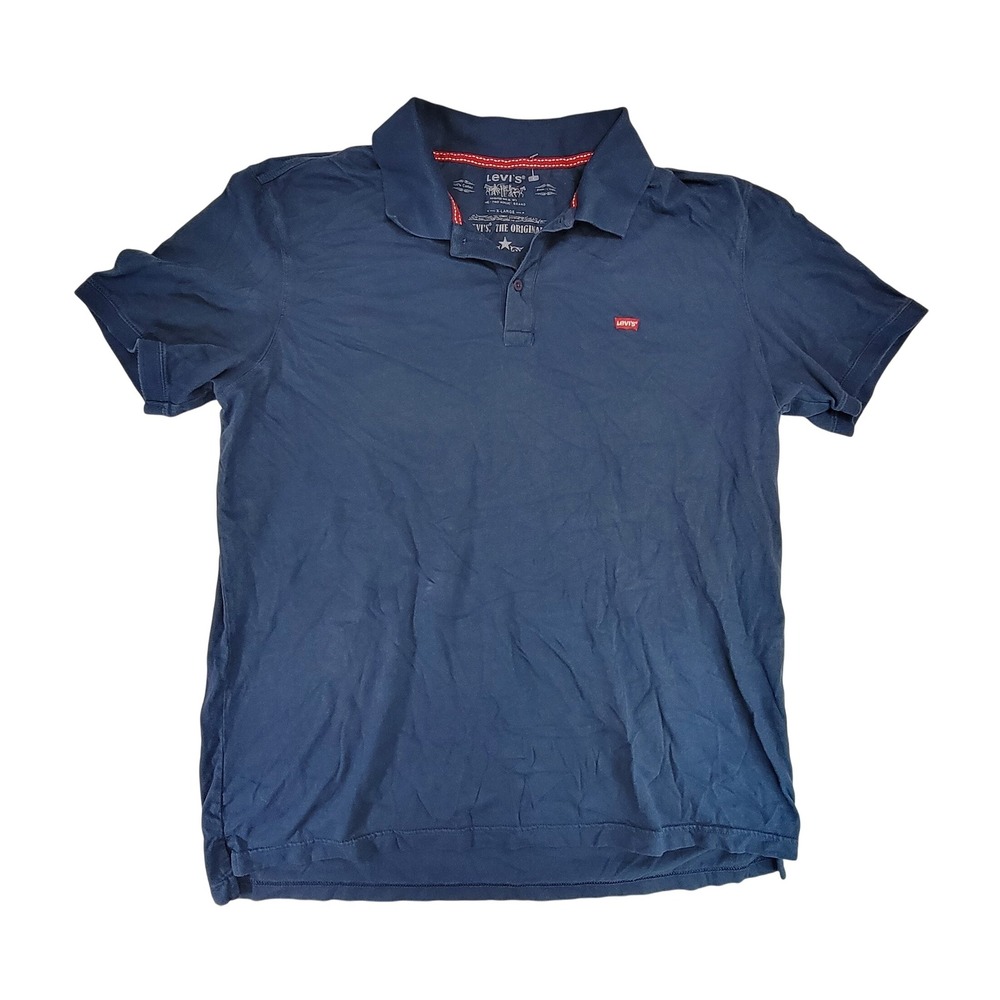 Levi's Men Navy Blue Short Sleeve Collared Polo Shirt‎ XL